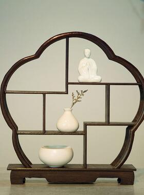 示实木古SWR架新置中式鸡翅木古典多宝阁古董架茶具架物架摆博件