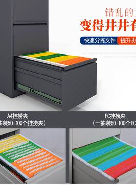 挂劳柜FC卡箱A4文件夹快捞夹收纳柜带锁办公室抽屉式档案资料柜