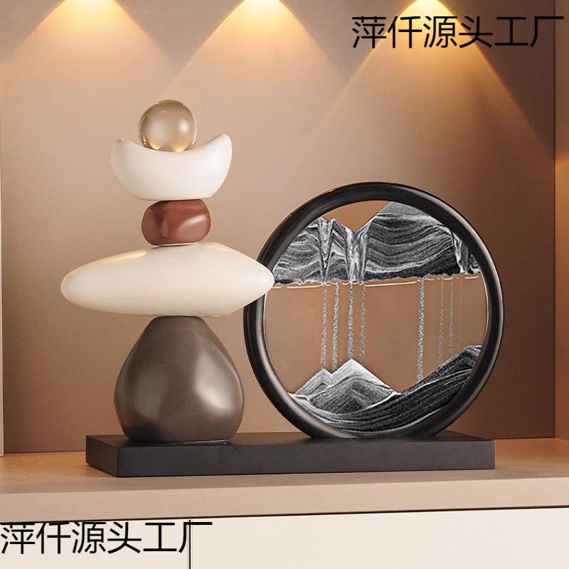 时来运转流沙画摆件客厅酒柜电视柜玄关高档装饰品办公室旺事业运图片