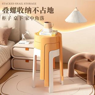 塑料子249可叠凳放家用塑料加厚简易风庭餐桌备用胶家圆登子车凳