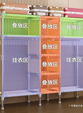 新款简易衣用家卧室组c-192024装布衣柜全钢架结耐用出租房实用宿