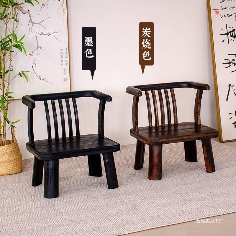 I1实木榻榻米座椅靠背矮椅子阳台休闲椅床上无腿家用日式飘窗小椅