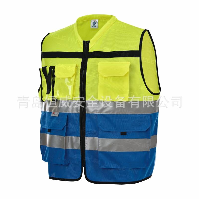 安大叔A555多功能反光马甲公路运输建筑机场户外工作反光背心A579