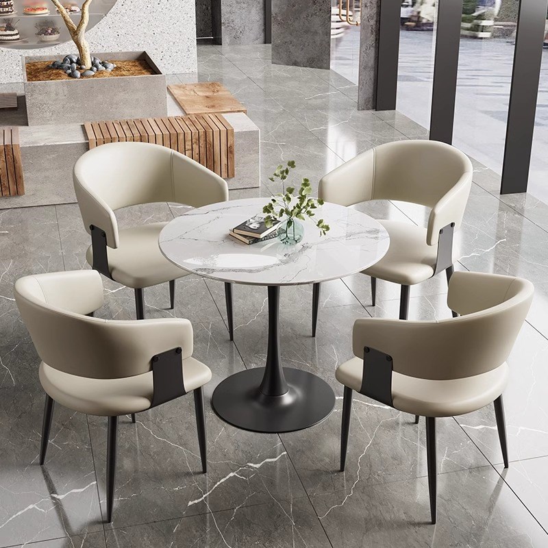 岩板洽谈接待小圆桌椅组合休息区简约会客商务谈判民宿Z阳台桌椅