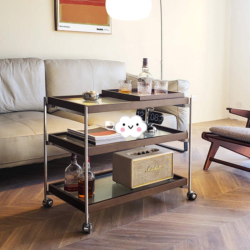 北欧边几b实木移动小m茶几客厅沙发边柜床边桌子小型角几餐车小推
