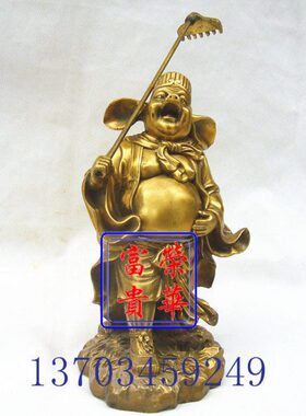 荣华富贵纯新款明清古典八戒铜猪天蓬元帅铜像家居客厅装饰桌面