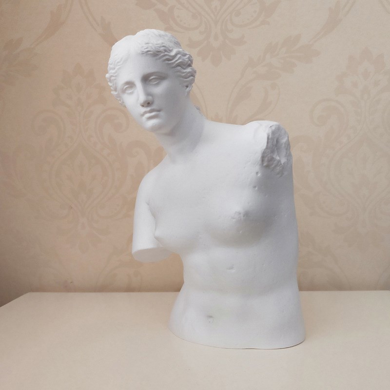 23cm高树脂仿石膏色断r臂维纳斯半身雕塑爱神全身雕像摆件客厅书
