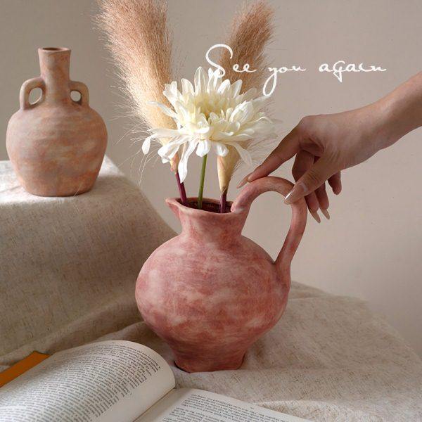 侘寂风斑驳陶瓷花瓶轻奢高级感复古陶罐客厅水培鲜花插花餐桌摆件,家居饰品,花瓶,淘宝优惠券,粉丝福利购,淘宝优惠卷