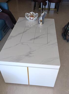 全自升降岩板MRQ茶几约电视柜组合简动现代家小用户型多功能功夫