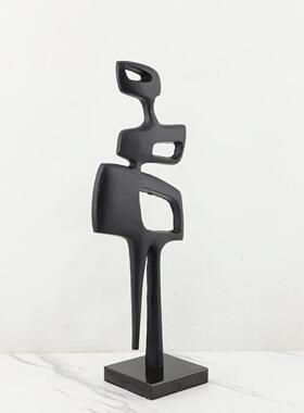 现代0522约大理石铸售铁人物件楼处样板房店酒摆店简现代软装饰品