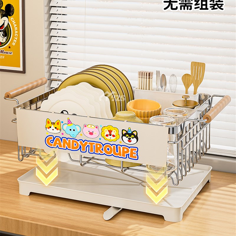 304不锈钢沥水l碗盘架水槽边碗碟收纳碗架沥水篮碗筷餐具厨房置物