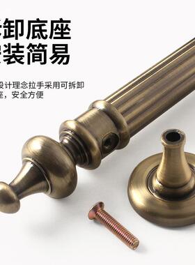 欧式复古大手把手锌合端金门把手QMZ酒店房门拉高橱门柜衣柜柜门
