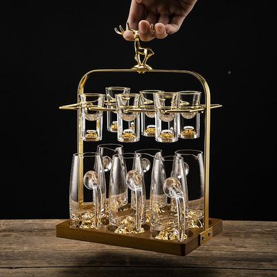 直销金箔白酒杯套装家用酒二两分杯酒器一QOQO998白口级酒杯套装