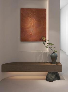 宋画式美学中玄式侘抽寂中古竖版装饰客厅关茶室背景墙象大气A188