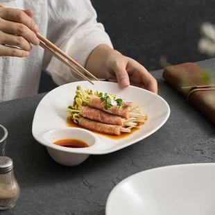 意子母盘创带醋碟饺RVA子盘家用虾盘水瓷盘高颜值陶轻奢菜盘饺子