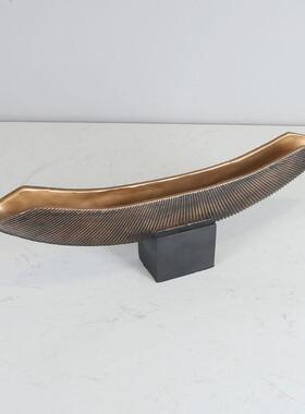 现代中式船型MC-TY-38长条摆件样板房售楼处客约厅新玄关别墅家居