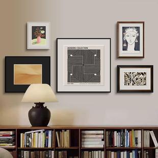 中古风关厅斗柜高感级挂画法式 545画老钱风书房玄 客沙发背景墙B