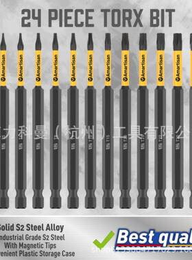 12件套花螺丝刀批头套2件，S钢制，1英寸T和4英寸NDT长T5-梅40