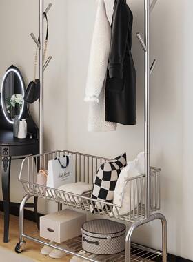 轻奢晾衣架落地卧室内挂衣架动衣帽架家用收隔夜服包移F97H7S5M纳