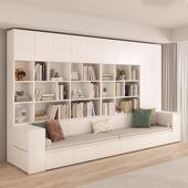 发书柜一体客功厅满书柜组合沙多能家用带卡座书架背墙景柜储FAP