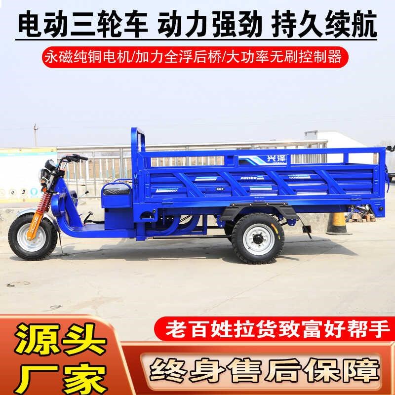 大功率水电瓶车家用拉货农用摆摊半封H闭电动三轮车载重王可定制