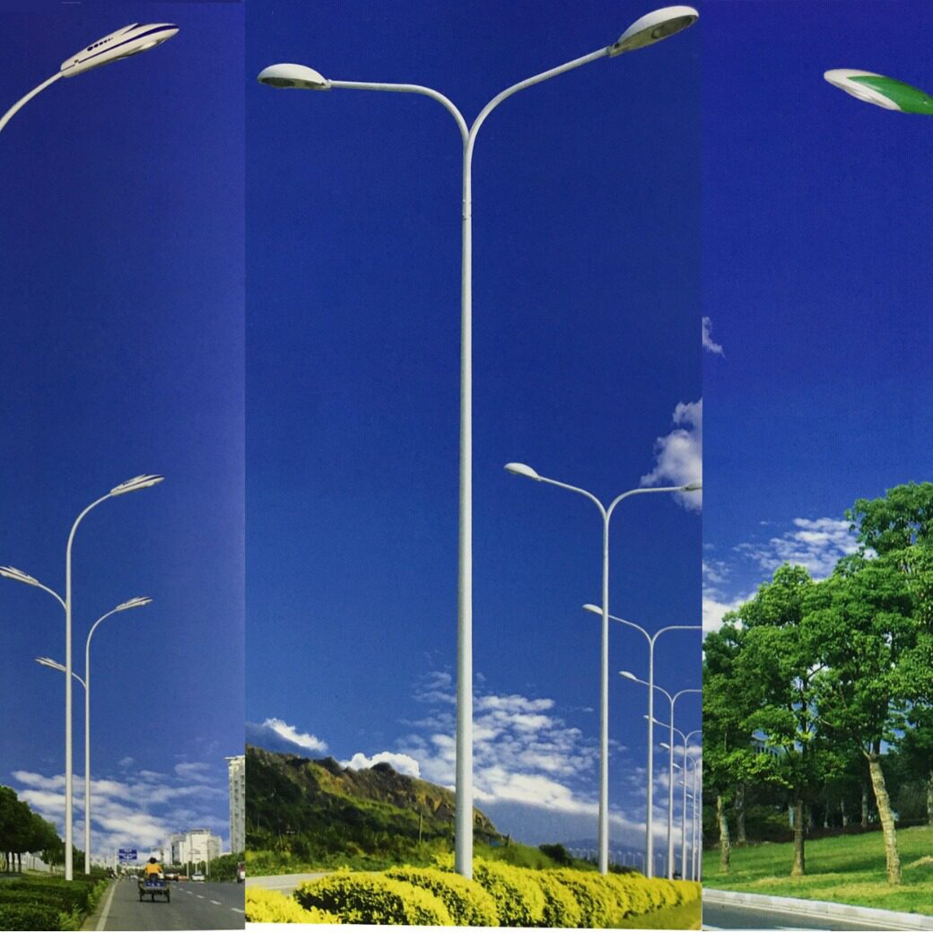 LED道路灯4/5/6米自弯臂路灯杆高杆灯厂区户外路灯广场灯太阳能