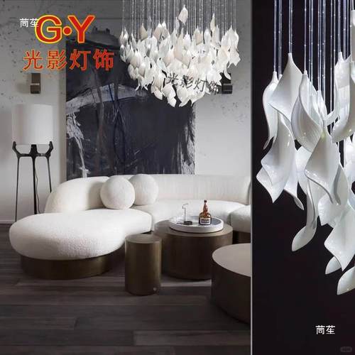 楼梯墅吊灯别式复楼882大堂高中空旋转长廊挑客厅餐厅酒店工程灯