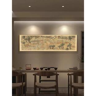 清横明上河图中式客厅装饰挂画幅国画古画房茶办公MQR室室书字画