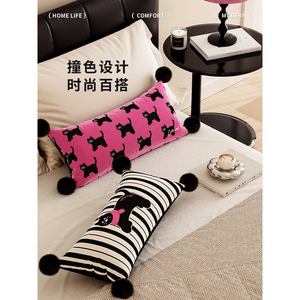 猫咪FYX夹可客爱沙发腰枕床头垫厅长条抱枕卡通车载靠枕腿睡靠觉