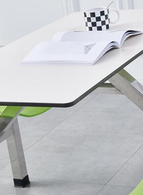 餐饮连店不锈钢桌餐学校食堂餐厅员工ZWW体快餐桌商用椅4人位餐桌