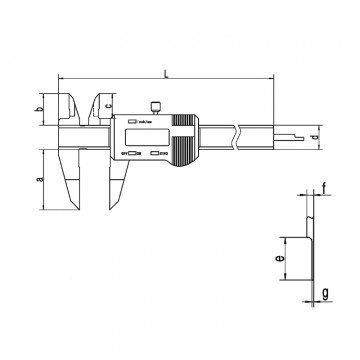 广陆薄数显卡尺0-1片卡槽0叶片刀口型电5子游标VGN卡尺外槽叶片卡