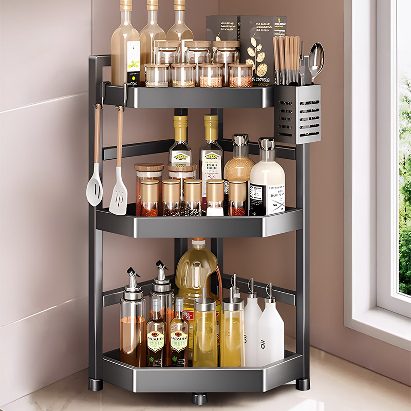 厨房置物架台面转角三角调料架子油盐酱醋瓶M罐佐料盒调味料收纳