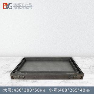 新中式皮质饰托盘轻厅GZQ奢长方形盘样板间桌装面家用客收茶纳盘