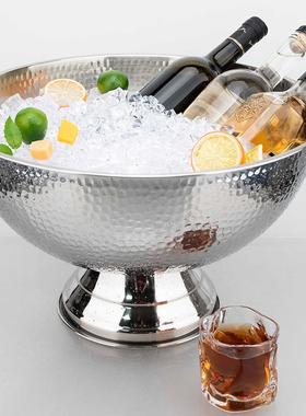 锈钢冰桶2L金不属电镀大冰碗圆形香槟冰1酒桶AL90371酒吧kvt啤酒
