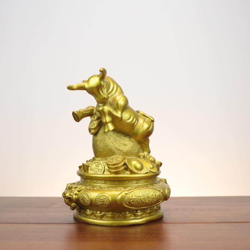 GHX杨铜记生聚黄铜元宝钱袋牛宝盆牛肖牛铜牛牛摆件,家居饰品,装饰摆件,淘宝优惠券,粉丝福利购,淘宝优惠卷