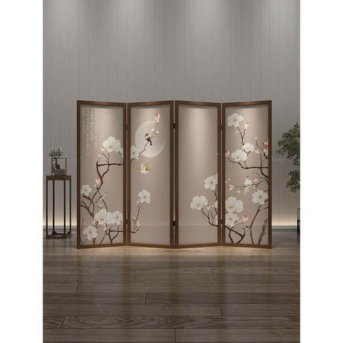 新式入户屏风隔断中墙客室厅办公卧遮挡家用移动叠布艺玄zp1关折