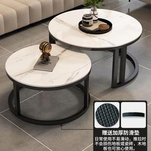 奢高级圆形红DZ 轻网小户感型简约现代 CJ001茶几客厅家用2025新款