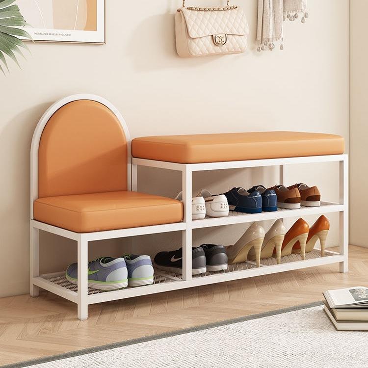 亲子换鞋凳铁艺皮门革包家口可坐组合家鞋用玄关FVP鞋凳软柜长条