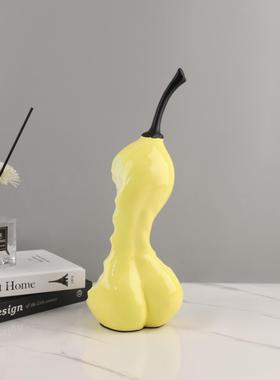 现代约仿1501真脂电绿色美人梨子桌树面摆件客厅卧室视柜家居装饰