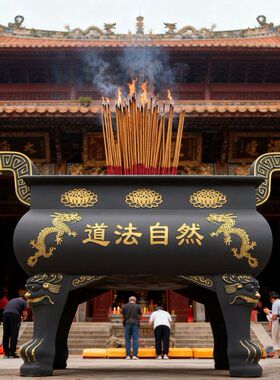 长方形香炉大型铸铁宗祠寺庙室外祠堂大号道观景区四方平口插香炉