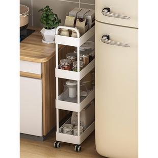 夹缝置厨房多功架能W139冰箱缝隙收柜窄小推车可移动卫生间物纳储