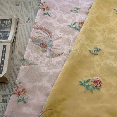 新中服式仿提宋锦精细HH5467-3花绣面料国风汉旗袍马甲花布料