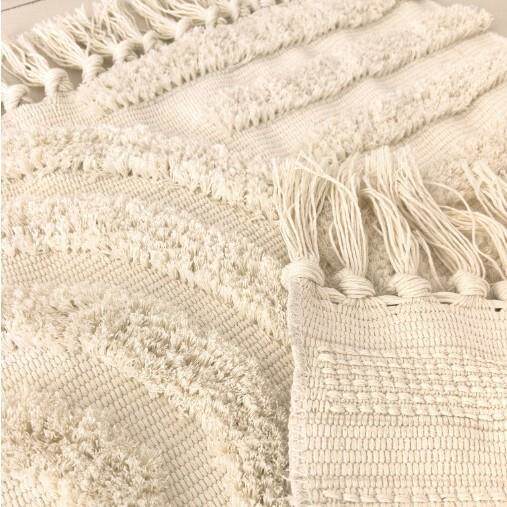 日式简约纯色编织簇绒加厚毯流苏地地毯客地厅簇绒地毯卧室装饰可