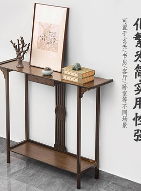 新中式玄关桌入户正对门条案客厅隔断柜非实木复古屏风柜2.024新