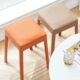 塑料凳子家用加厚可叠放餐桌凳皮革方凳北欧简约熟胶椅子软包圆凳