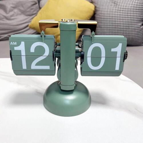 自动翻页钟座钟创意客厅时钟复古钟表机械简约小摆件欧式台王自如