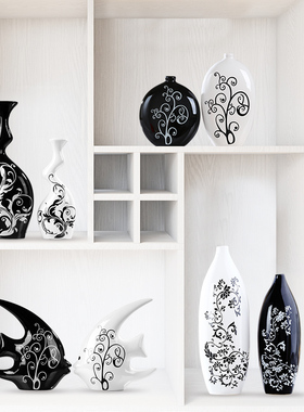 创意家居饰品现代l酒柜装饰品摆件客厅卧室陶瓷简约鱼工艺品小摆