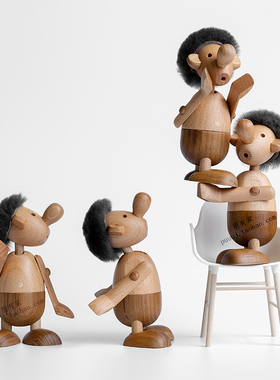 表情丰富的大鼻子l 北欧创意木质玩偶木玩个性礼物装饰品搞怪摆件