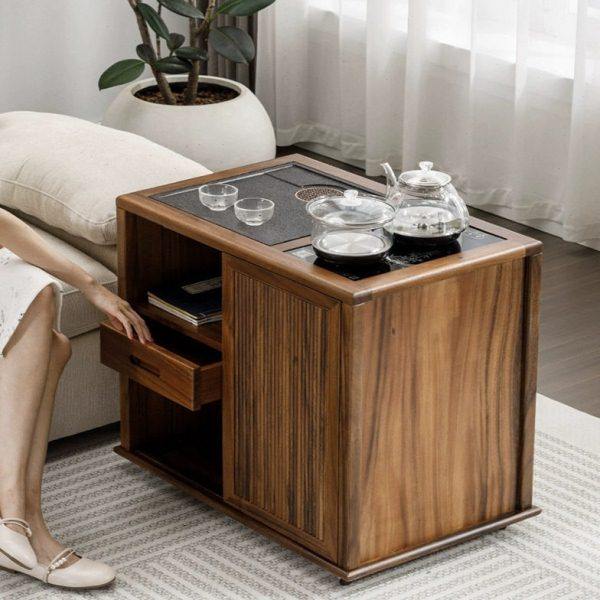胡桃木移动泡茶台公室茶几客厅烧水壶一体实木茶水柜轻奢煮茶柜,商业/办公家具,茶台/茶桌,淘宝优惠券,粉丝福利购,淘宝优惠卷