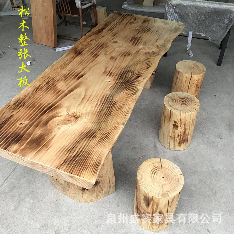 樱桃木书桌白蜡木北美黑胡桃木餐桌橡木实木板桌板大整板茶桌